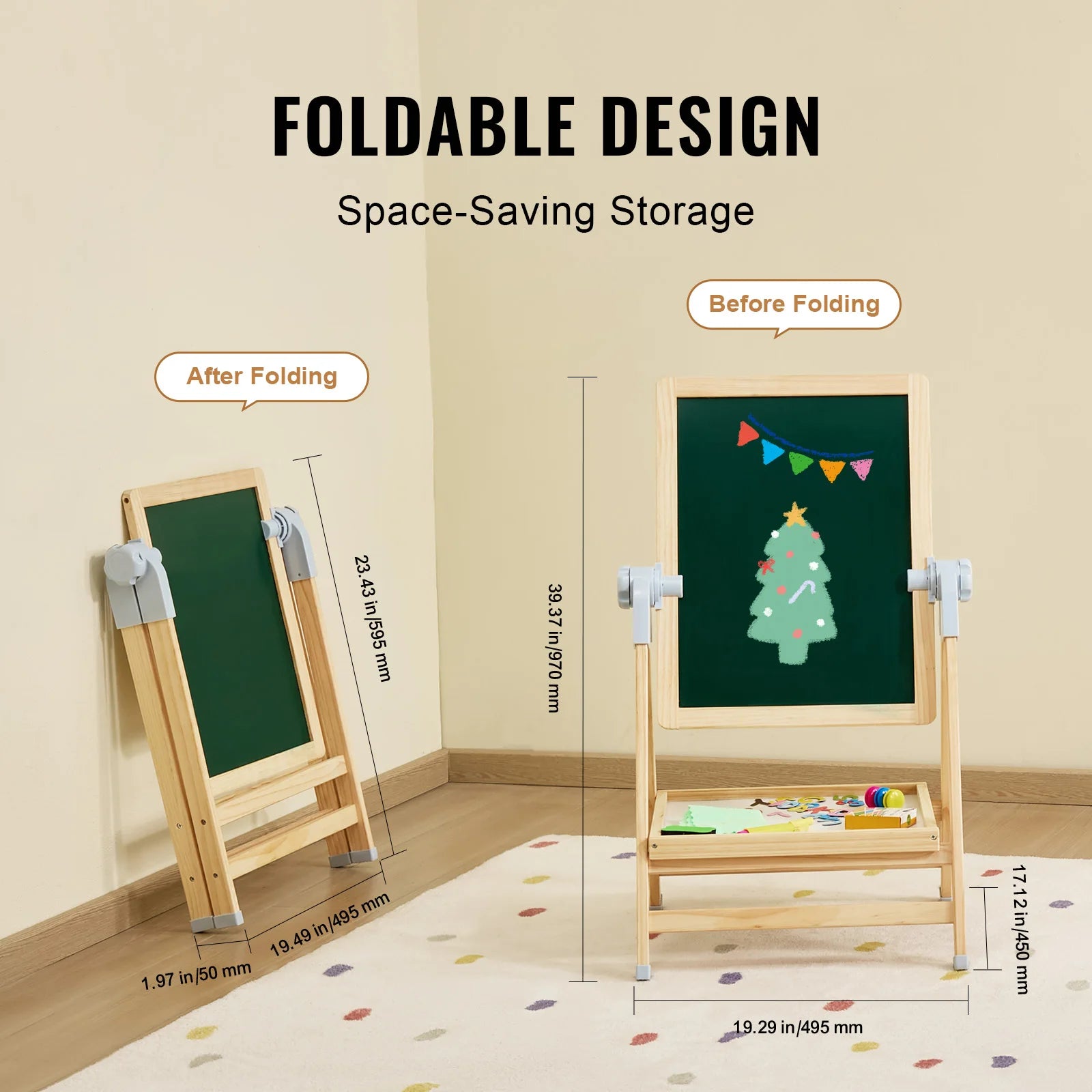 SucceBuy Standing Magnetic Drawing Board — 2-in-1 Art Easel & Study Desk