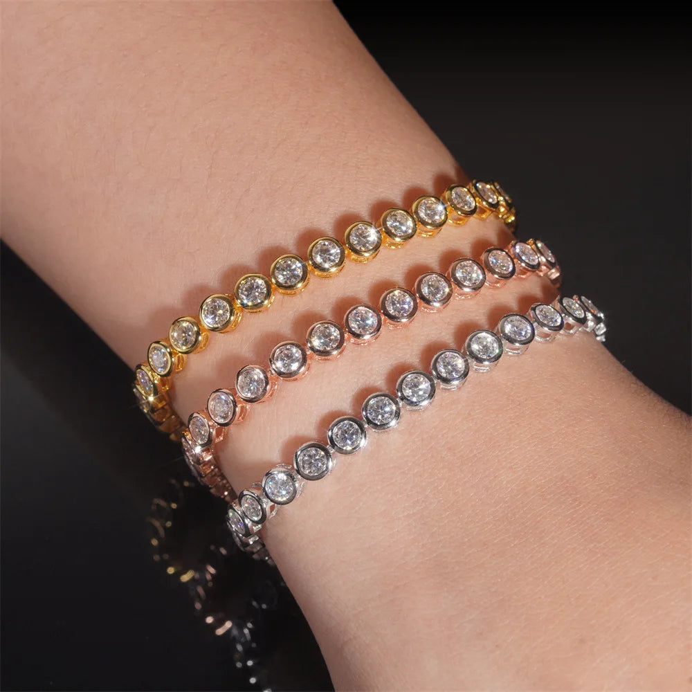 EWYA Moissanite Tennis Bracelet — S925 Sterling Silver Jewelry for Women