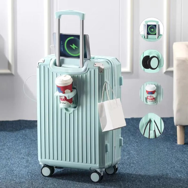 Multi-Functional Travel Suitcase — Large Capacity Carry-On with USB Port