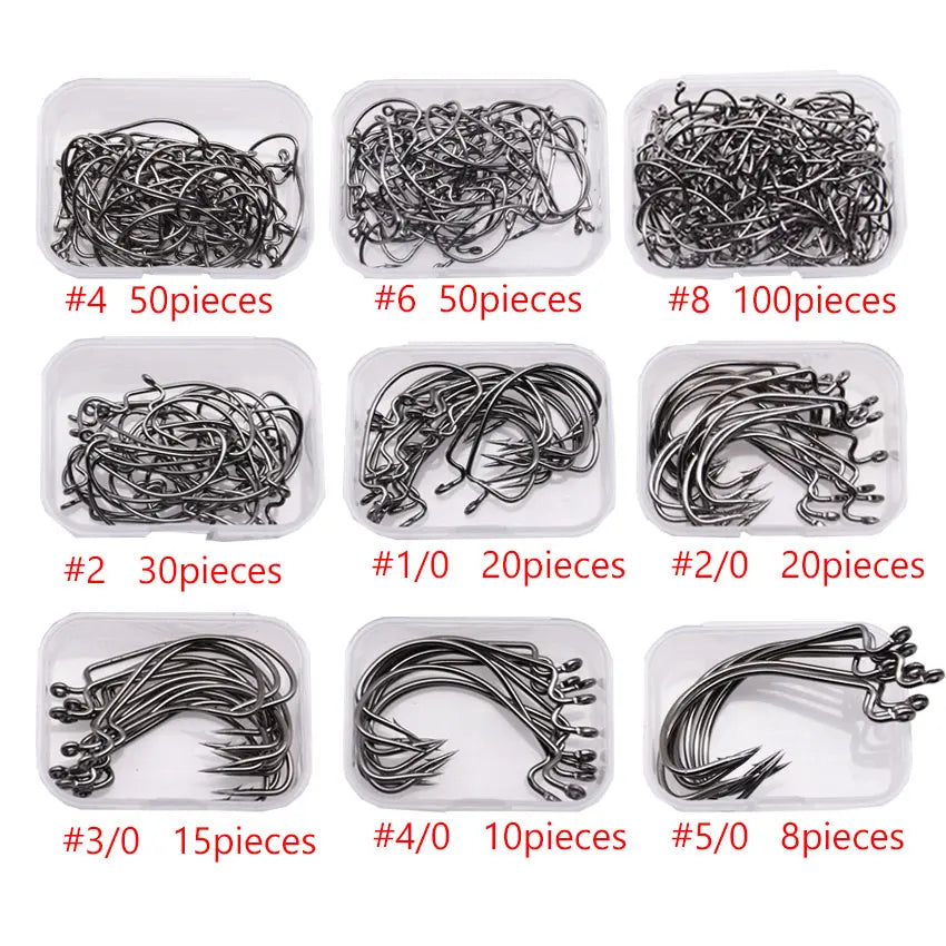 JYJ High Carbon Steel Offset Worm Hooks — Super Slide Fishhooks for Texas Rig