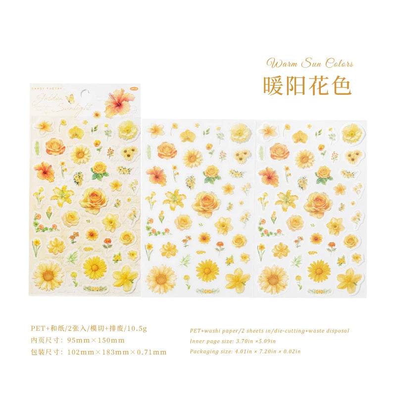 Large Floral Plant Stickers — Decorative Botanical Decals for Scrapbooking