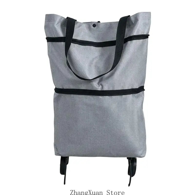 Foldable Wheeled Shopping Cart — Reusable Market Bag for Groceries