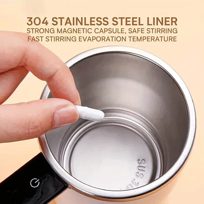 Automatic Stirring Coffee Cup — Temperature Display & Rechargeable Design