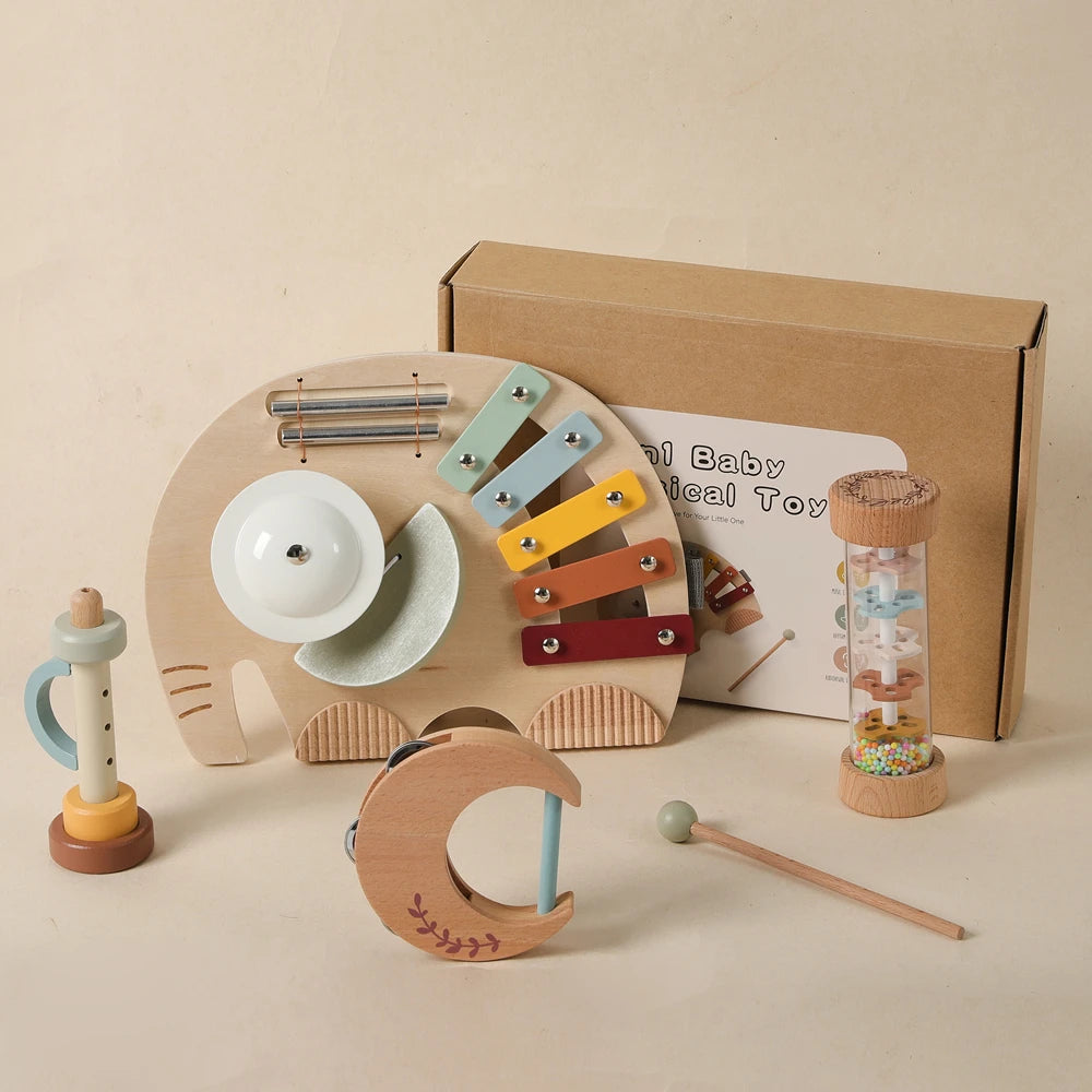 Wooden Montessori Xylophone Toy — Educational Musical Percussion Instrument
