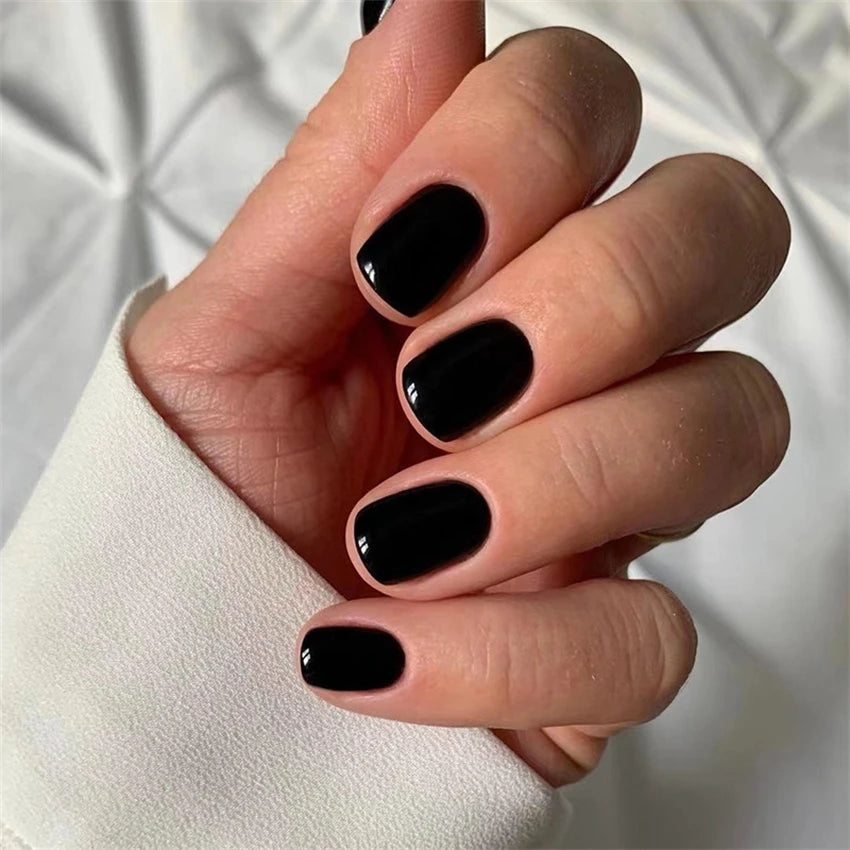 HOEPOOK Press On Nails — Red Glossy Acrylic French Tip Set