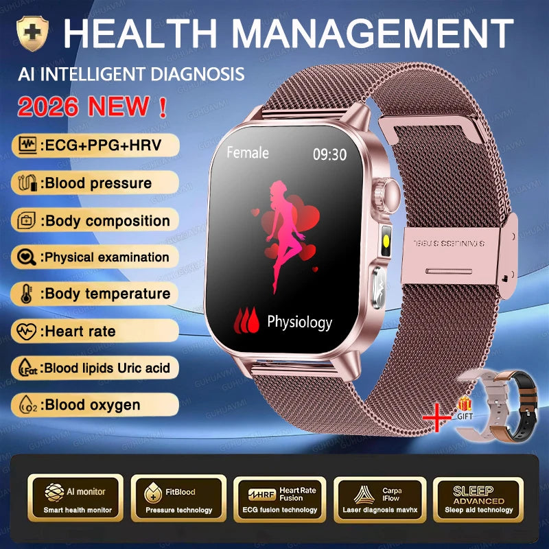 GUHUAVMI ECG Smart Watch — Advanced Health Monitoring & Bluetooth Call
