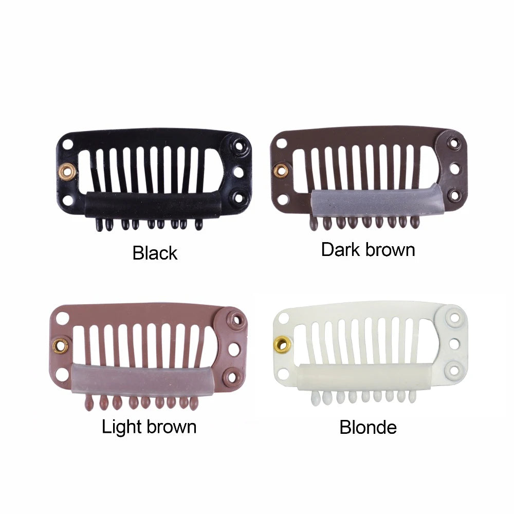 WASIG Hair Extension Snap Clips — 50 Piece Metal & Silicone Set