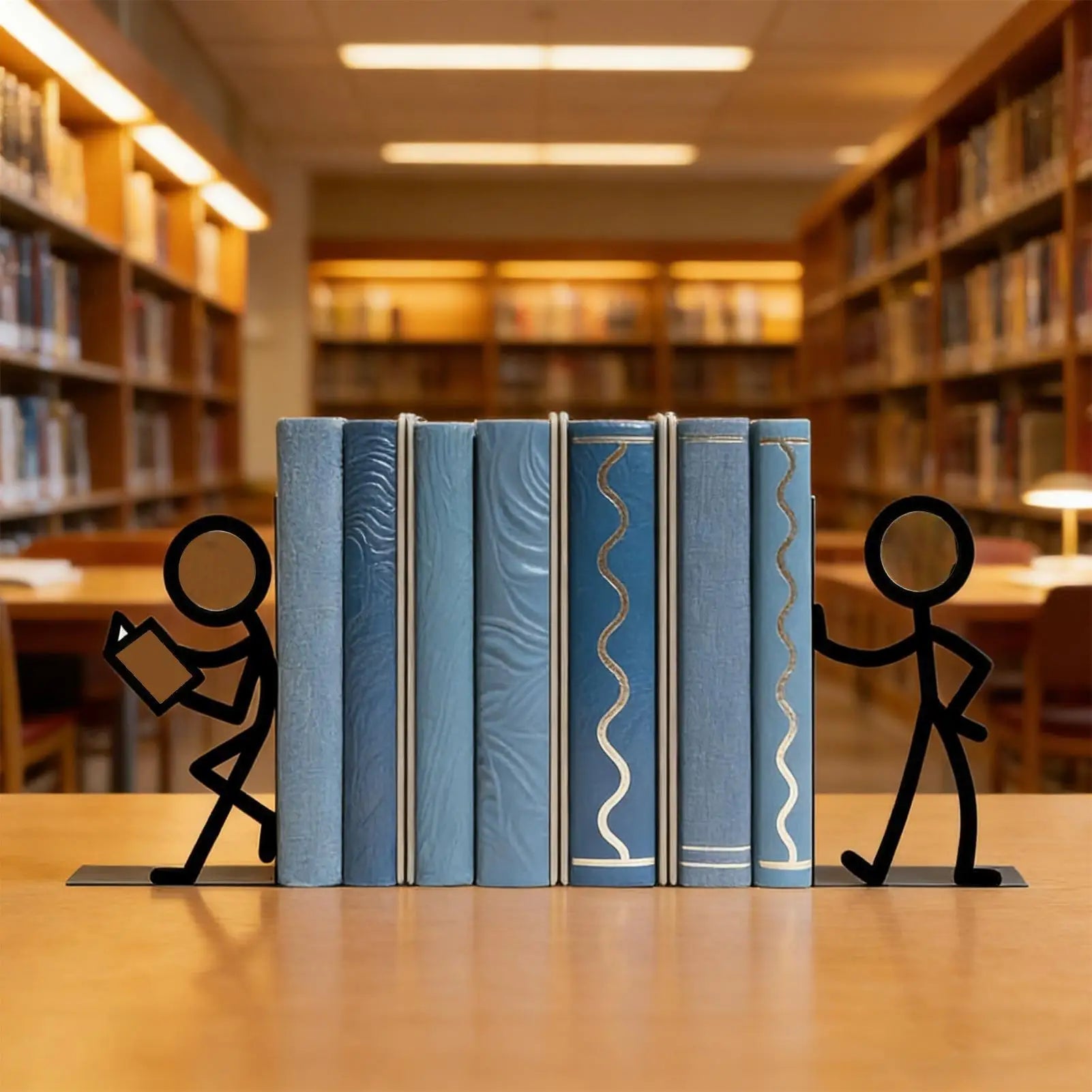 Modern Metal Bookends — Abstract Sculpture Design for Desk Organization