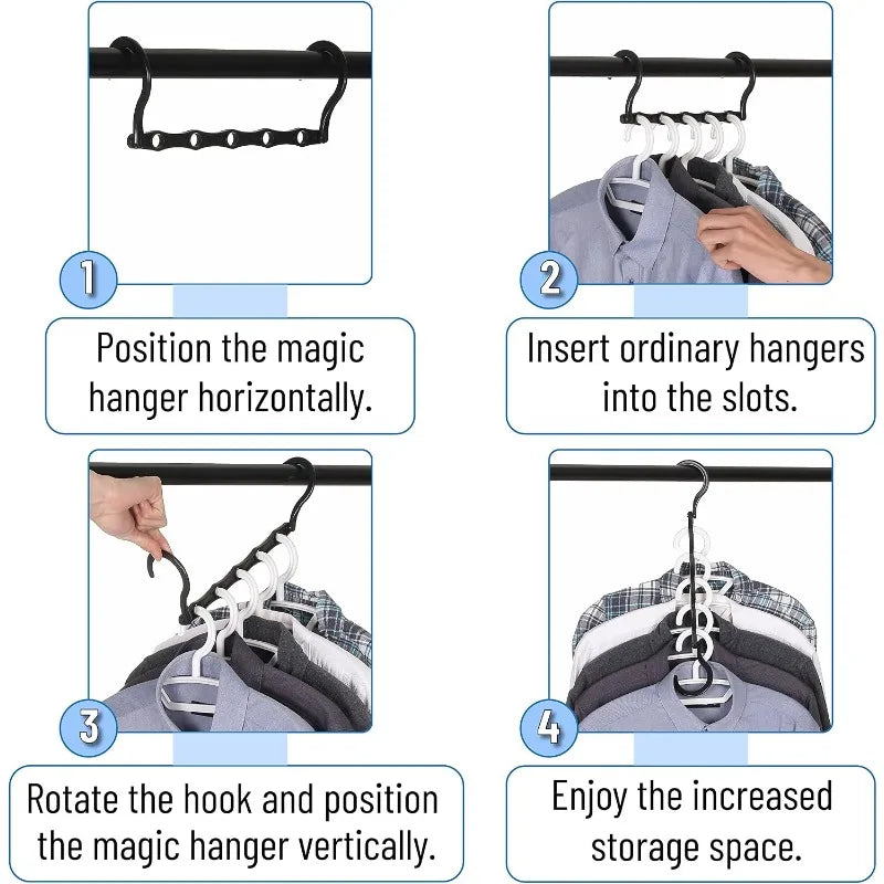 Space Saving Hangers — 360° Rotating Hooks for Closet Organization