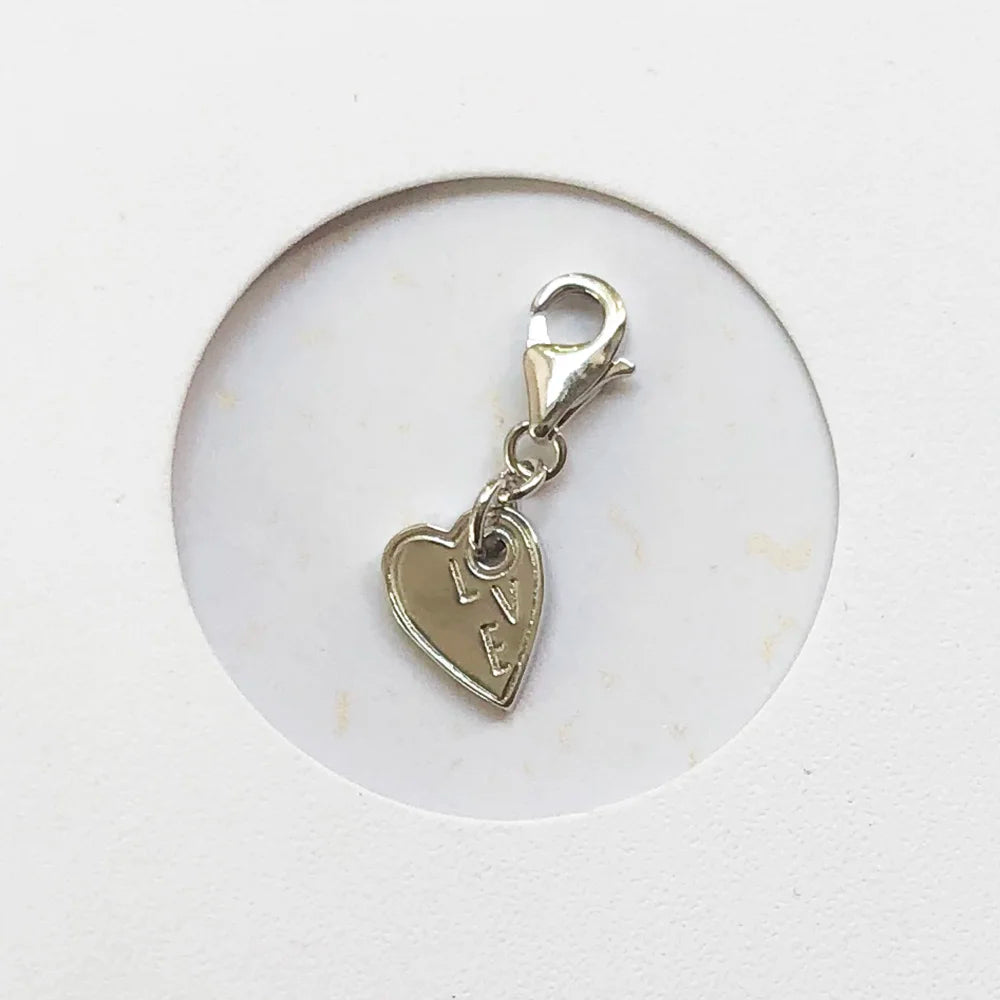 Thaddaeus Heart Zircon Pave Charm — Romantic 925 Sterling Silver Pendant