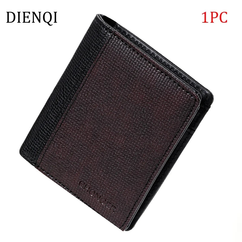 SMILEY SUNSHINE Men's Slim Bifold Wallet — Compact PU Leather Card Holder