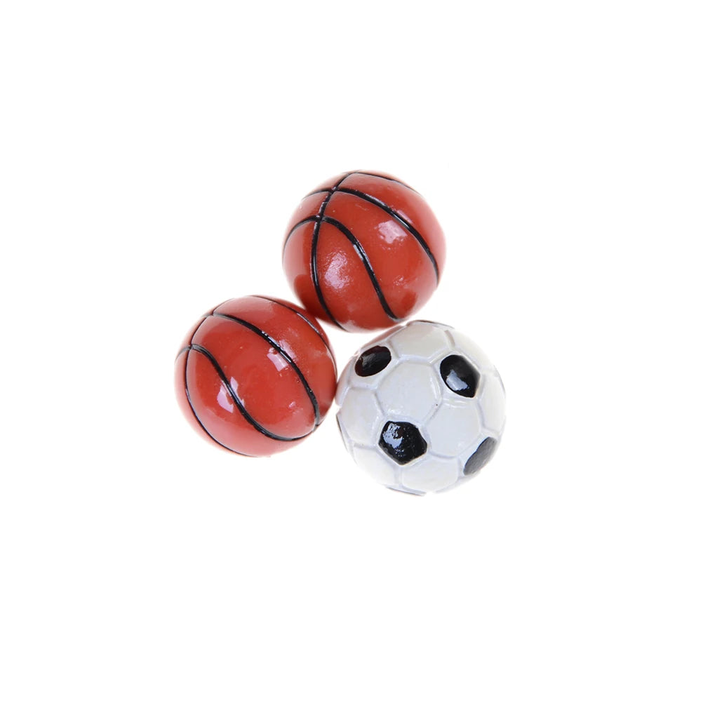 Miniature Sports Ball Decor — Scale Model Soccer, Football, or Basketball