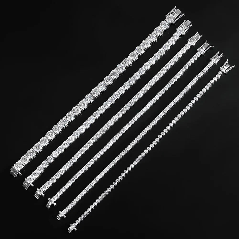 knobspin Moissanite Tennis Bracelet — 925 Sterling Silver Fine Jewelry