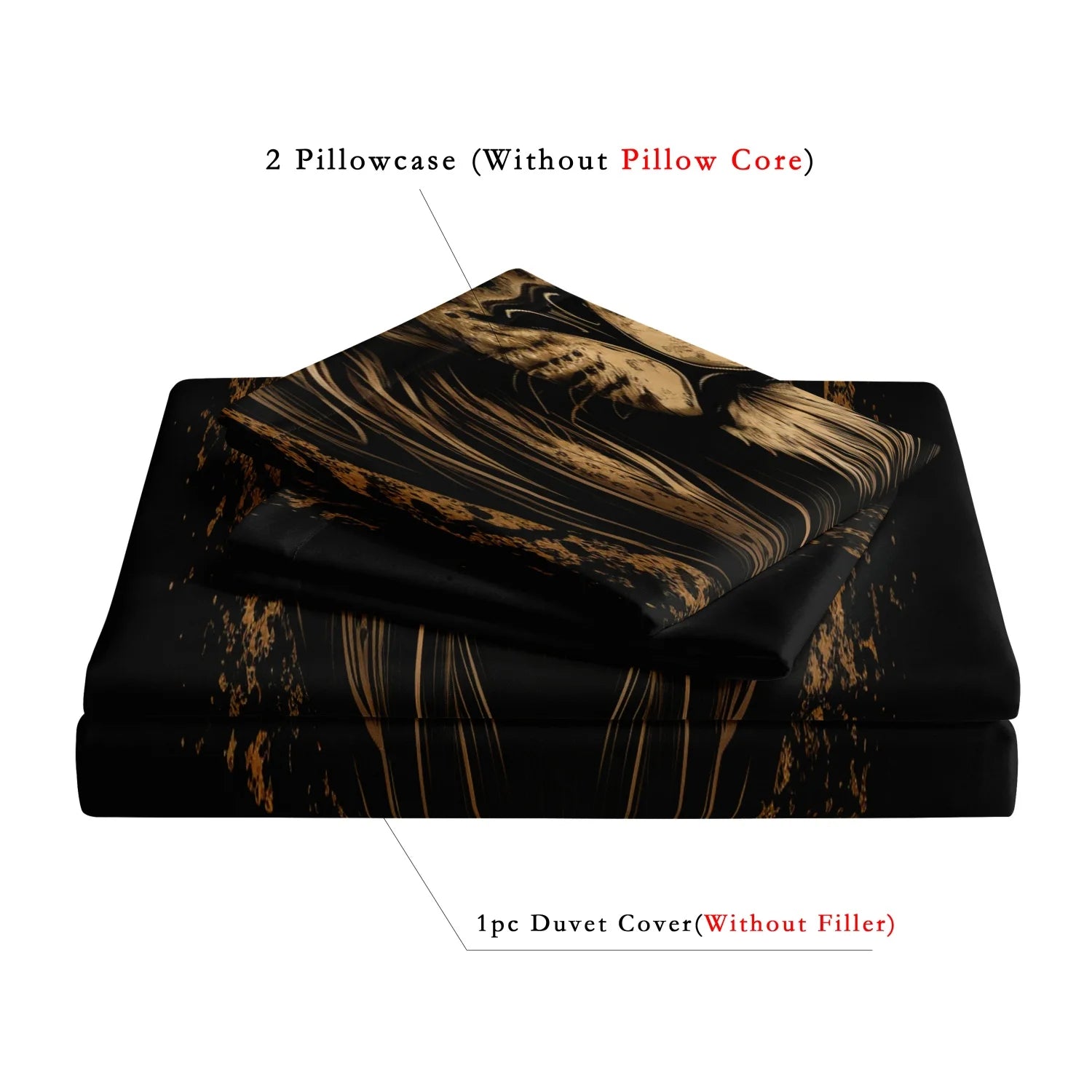 Lion and Crown Print Bedding Set — 3-Piece Duvet Cover and Pillowcase Kit