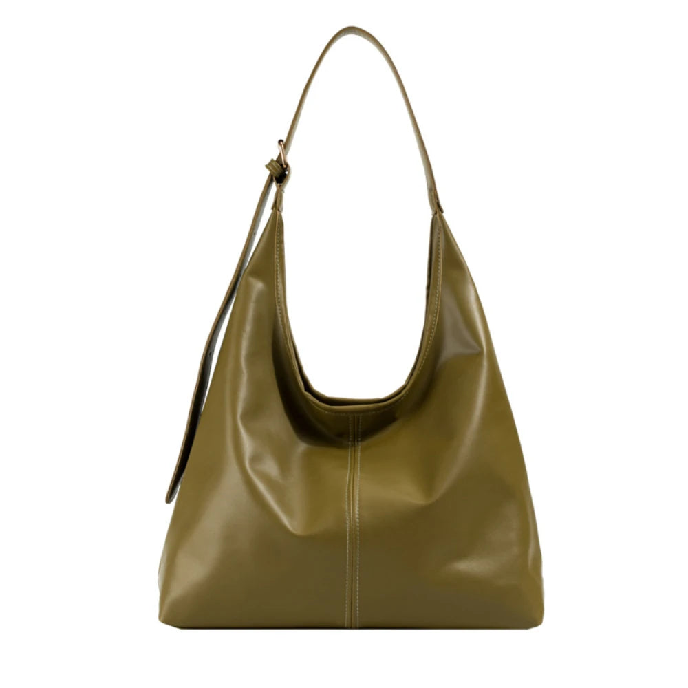 Women's Soft PU Leather Hobo Bag — Slouchy Shoulder Tote for Everyday Use