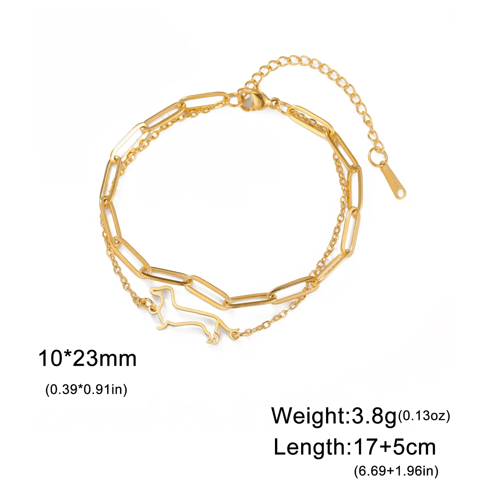 Dachshund Dog Stainless Steel Bracelet — Elegant Animal Jewelry for Women