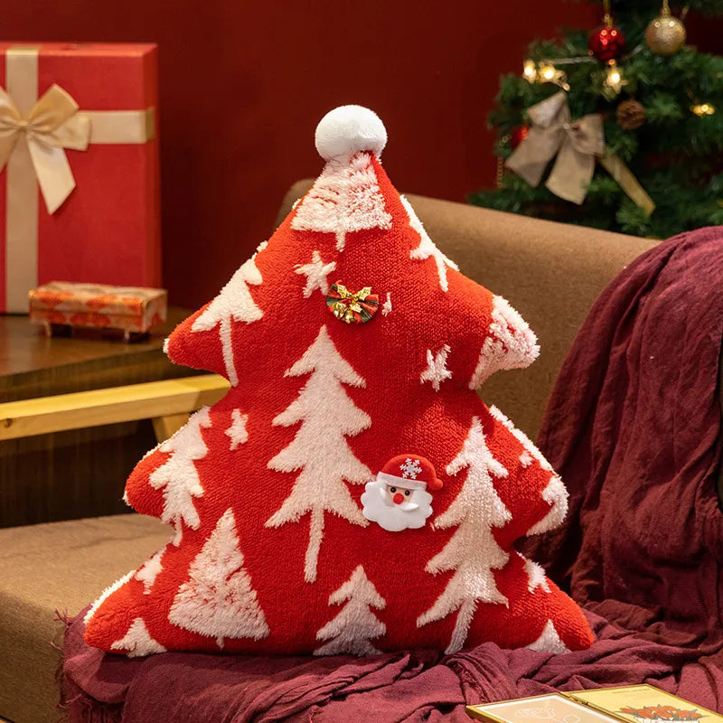 MIAOOWA Christmas Tree Plush Pillow — Soft Festive Throw Cushion for Holiday Decor
