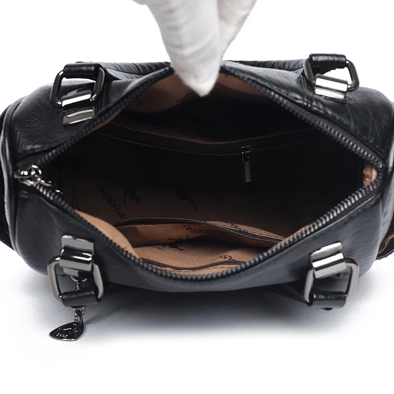 YaLePuck Women's Vintage Tote Bag — Large Capacity PU Leather Handbag
