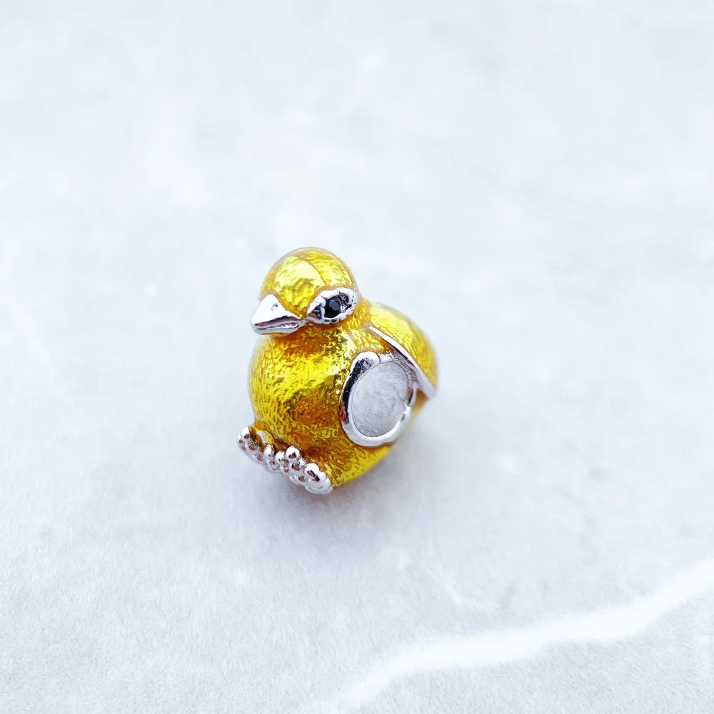 Thaddaeus Sterling Silver Chicken Charm — Animal Bead for DIY Jewelry