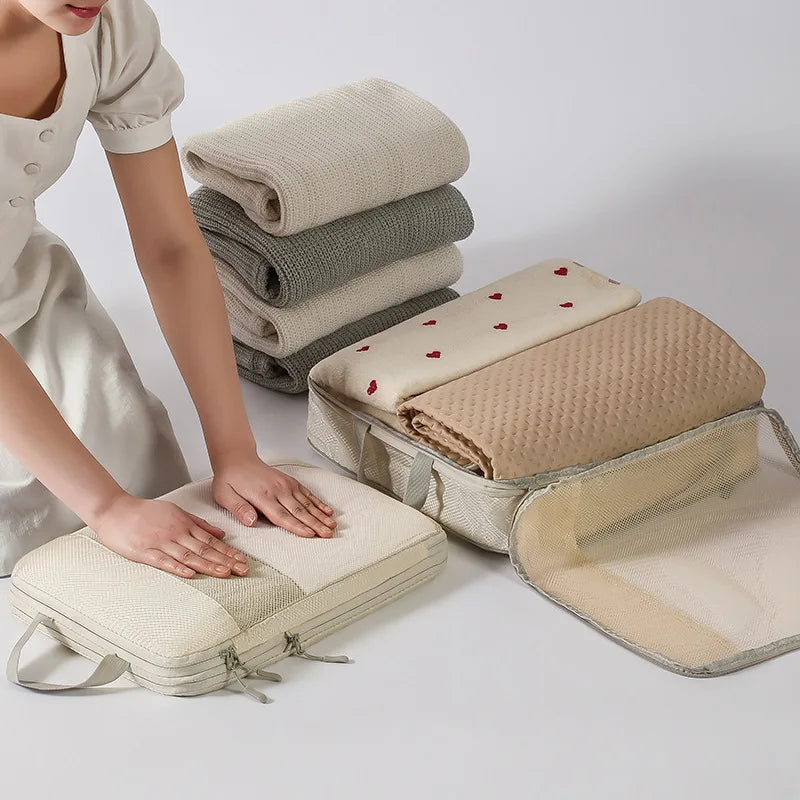 Compression Packing Cubes — Expandable Suitcase Organizers for Travel