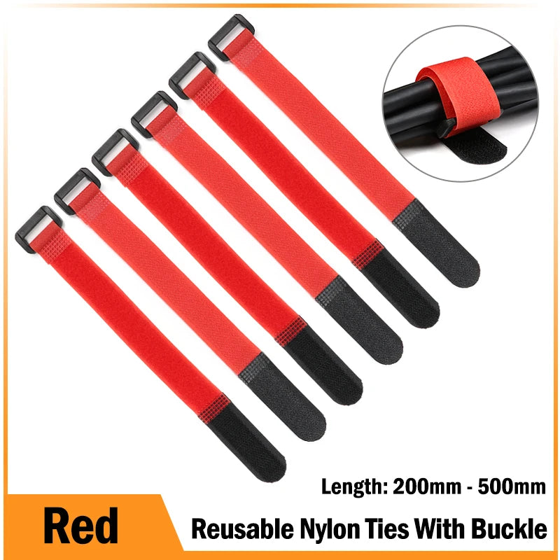 Reusable Nylon Cable Ties — Self-Adhesive Wire Organizer Straps
