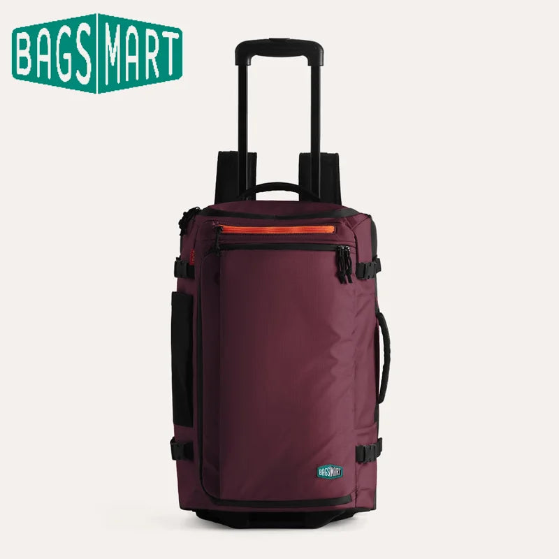 BAGSMART Travel Rolling Luggage — Multifunction 3-in-1 Carry On Backpack
