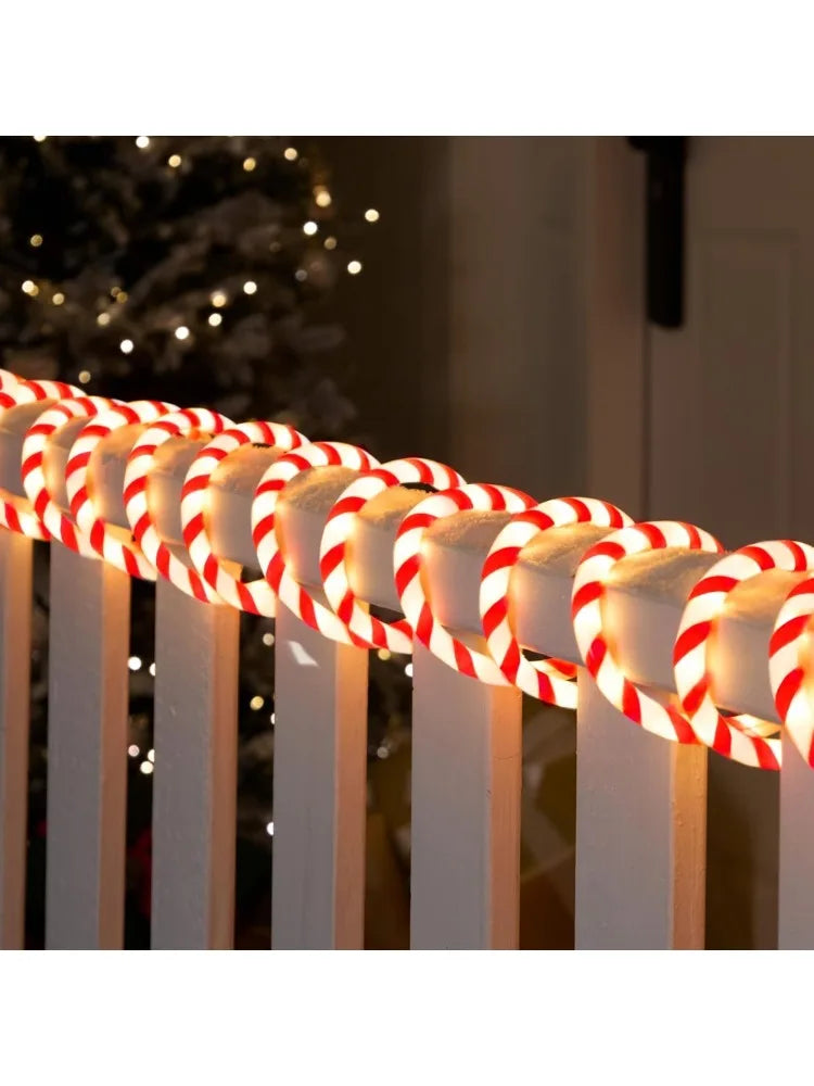 Joyfy LED Candy Cane Rope Lights — 40FT Waterproof Outdoor Holiday Decor