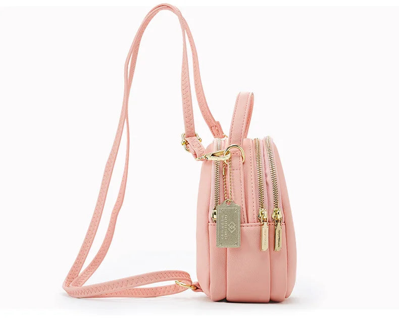Mini PU Leather Backpack — Stylish Multi-Function Shoulder Bag for Women