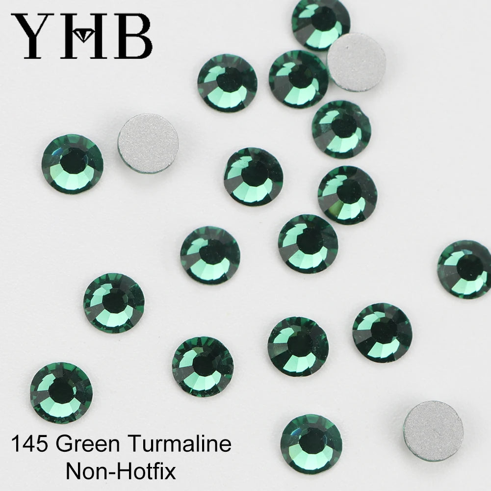YHB Crystal Flat Back Rhinestones — Glitter Gemstones for Nails and Fabric