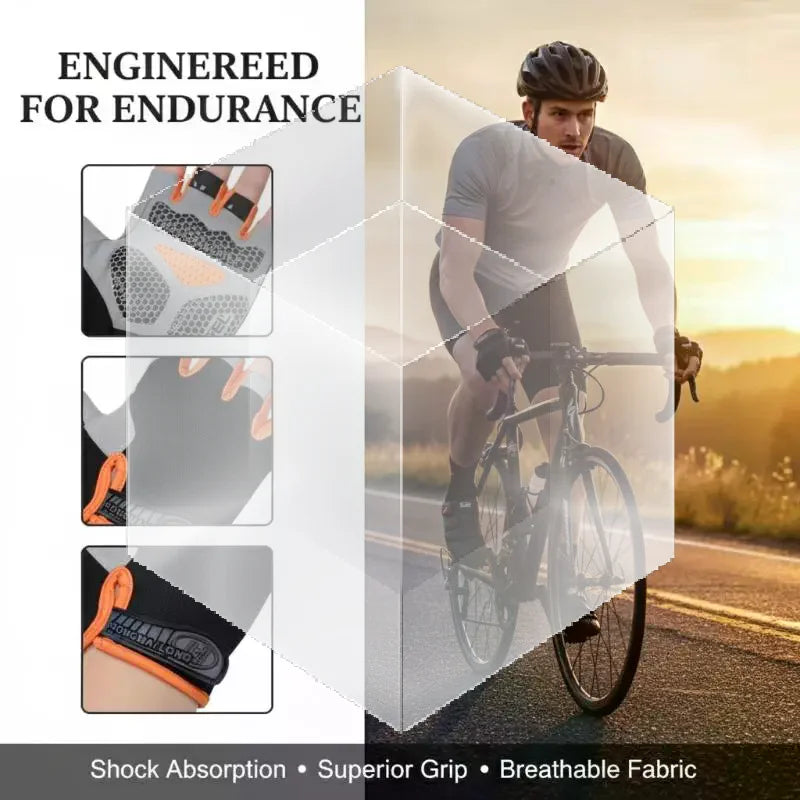GUOMUZI Cycling Gloves — Half Finger Shock Absorbing Riding Gear