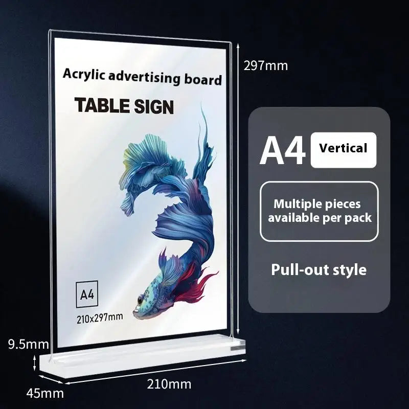 Acrylic Sign Holder — Desk Display Stand