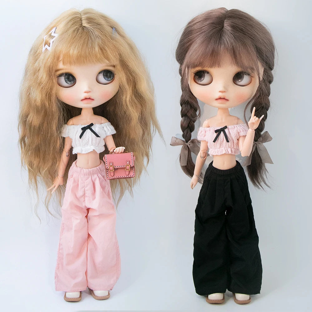 XiDonDon Off-Shoulder Top and Wide-Leg Pants Set — Trendy Doll Outfit