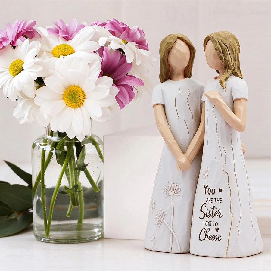 Friendship Angel Resin Figurine — Sisterhood Decor for Home or Office