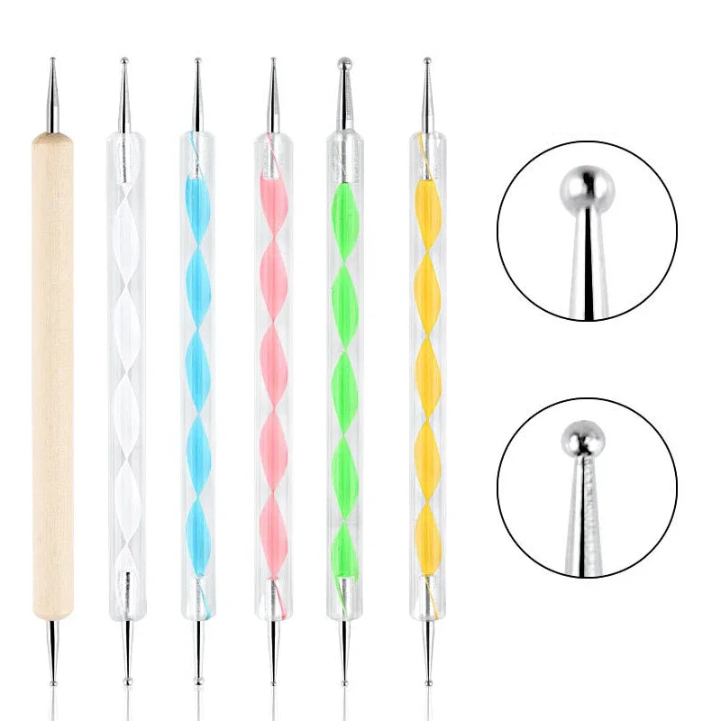 Nail Art Dotting Tool Set — Professional Manicure & Marbleizing Pen