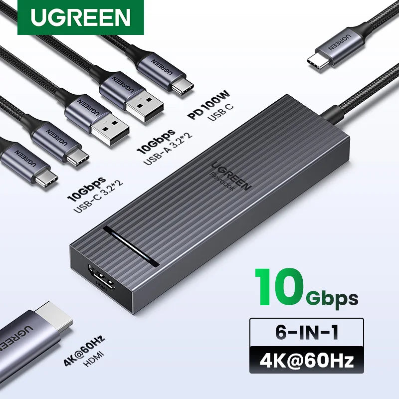 UGREEN USB C Hub Docking Station — 10Gbps High Speed Data & 4K60Hz HDMI