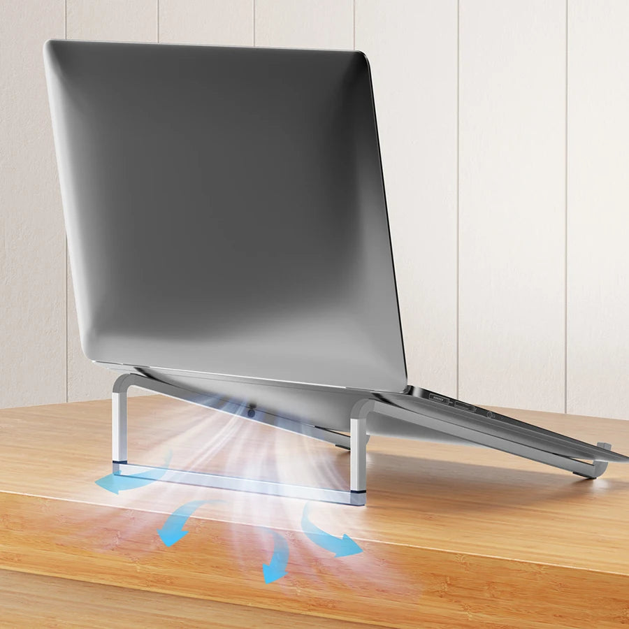 Adjustable Aluminum Laptop Stand — Folding Computer Holder for Heat Dissipation