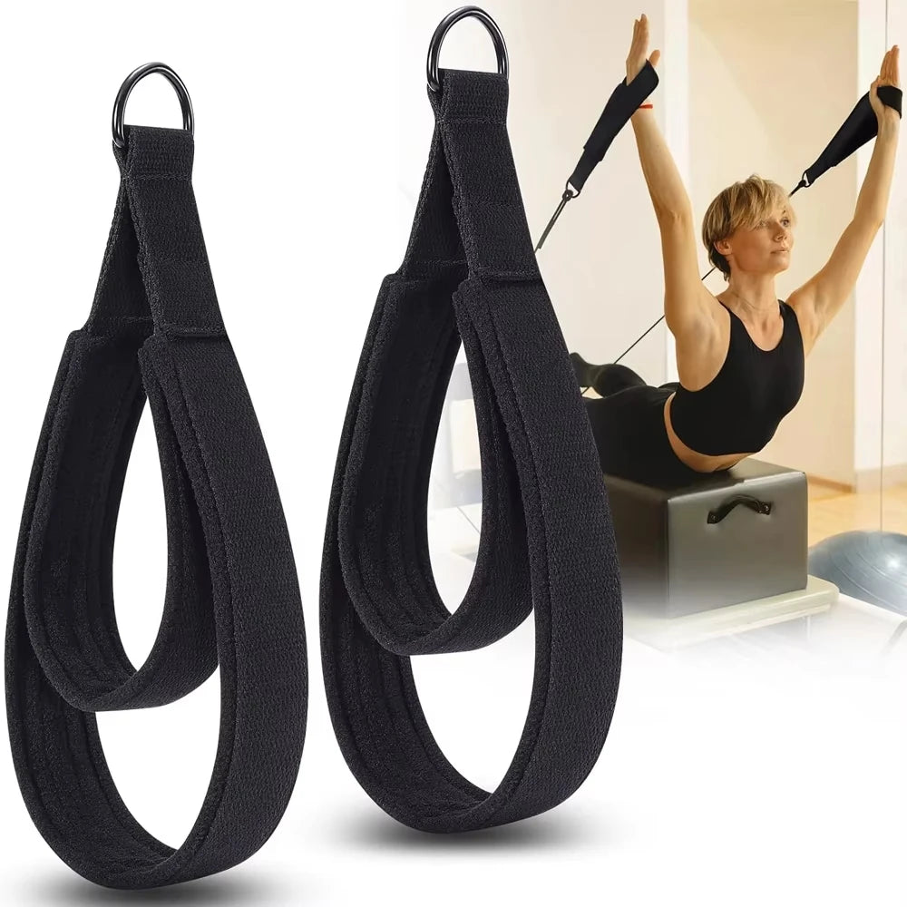 hufuch Double Loop Pilates Straps — Padded Reformer Exercise Equipment