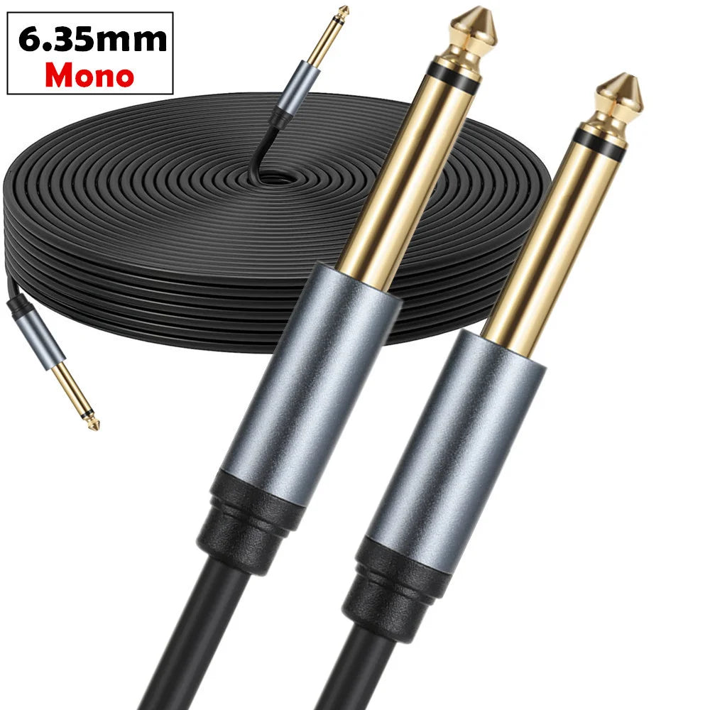Instrument Patch Cable — 1/4 Inch Mono Jack for Guitar and Audio Gear