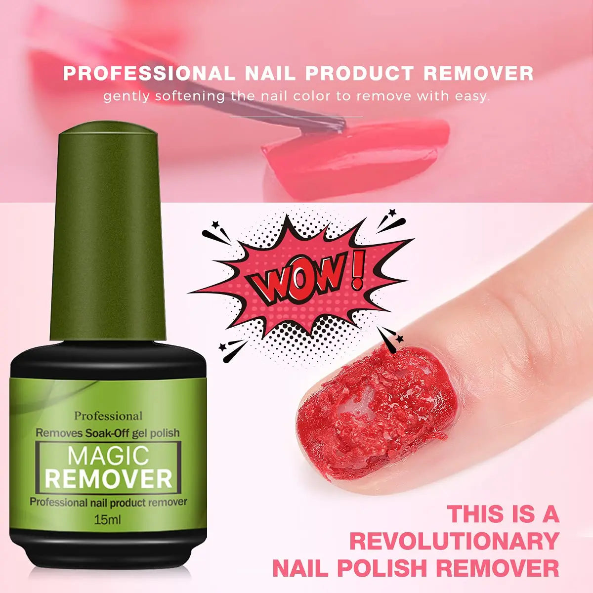 Fast Acting Gel Polish Remover — Professional Soak Off Nail Care, 15ml