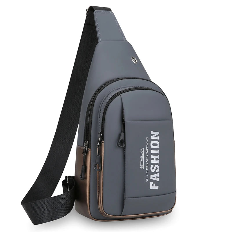Splicing Style Sling Chest Bag — Lightweight Multi-Pocket Crossbody Pack