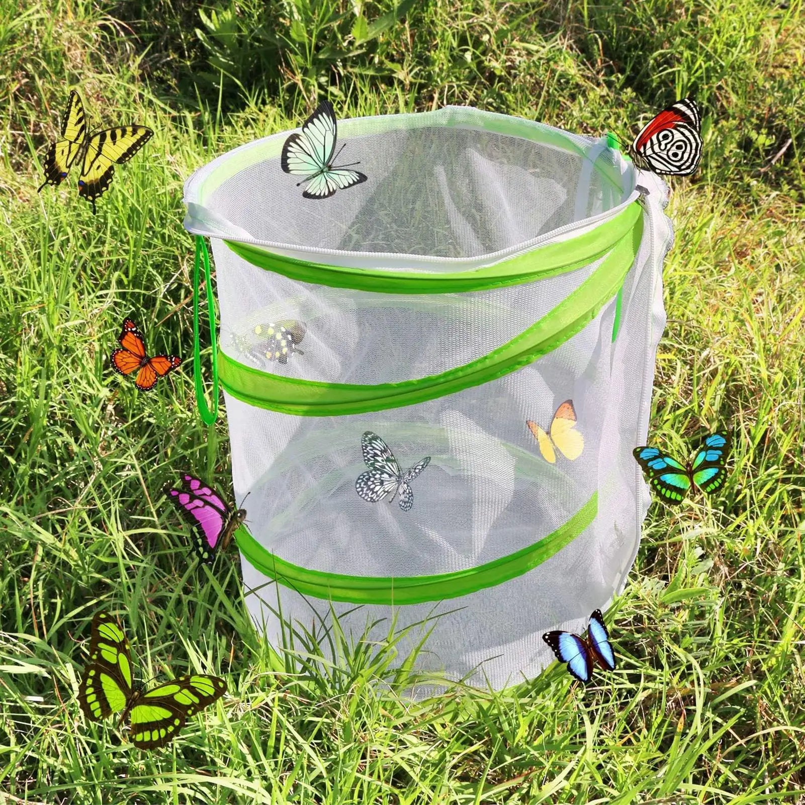 Folding Mesh Insect Habitat — Breathable Breeding Cage for Butterflies