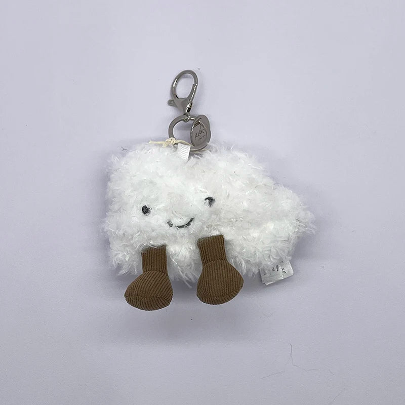 WANGYIXIN Plush Keychain Charm — Cute Marshmallow & Animal Backpack Accessory