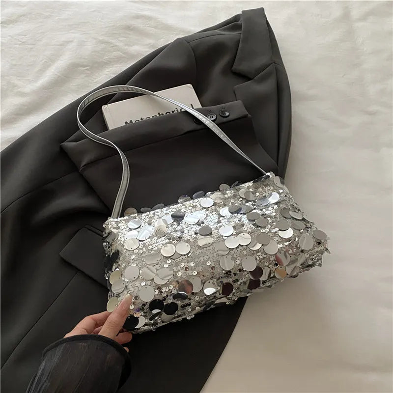 Sequin Evening Shoulder Bag — Elegant Crossbody Handbag for Parties
