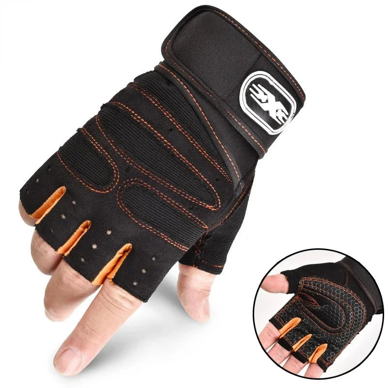 Half Finger Sports Gloves — Non-Slip Wrist Support for Gym & Cycling