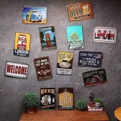 Metal Pistol Wall Decoration — Decorative Metal Sign for Home Decor