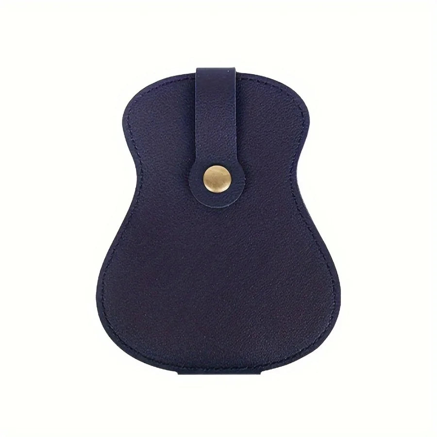 Guitar Shape Pick Storage Bag — Leather Pouch for 18 Picks