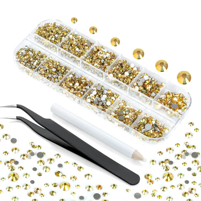 Nibiru DU Clear Flatback Rhinestone Set — 3792pc Crystal Nail Art Kit