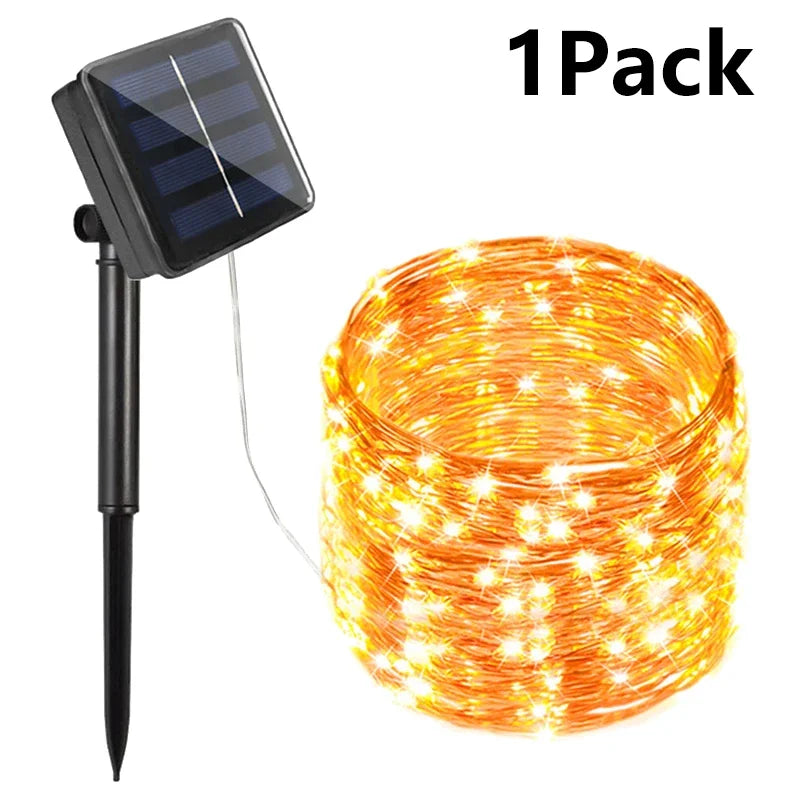 OKAL RED EAST Solar LED String Lights — Waterproof Fairy Lights for Garden & Patio
