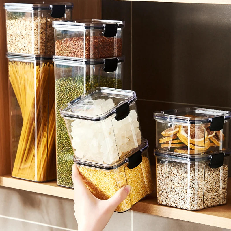 Sealed Kitchen Grain Storage Jars — Moisture-Proof Food Organizers