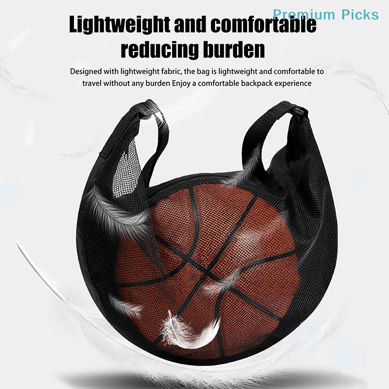 Mesh Sports Ball Carrying Bag — Breathable Storage with Zipper Pocket